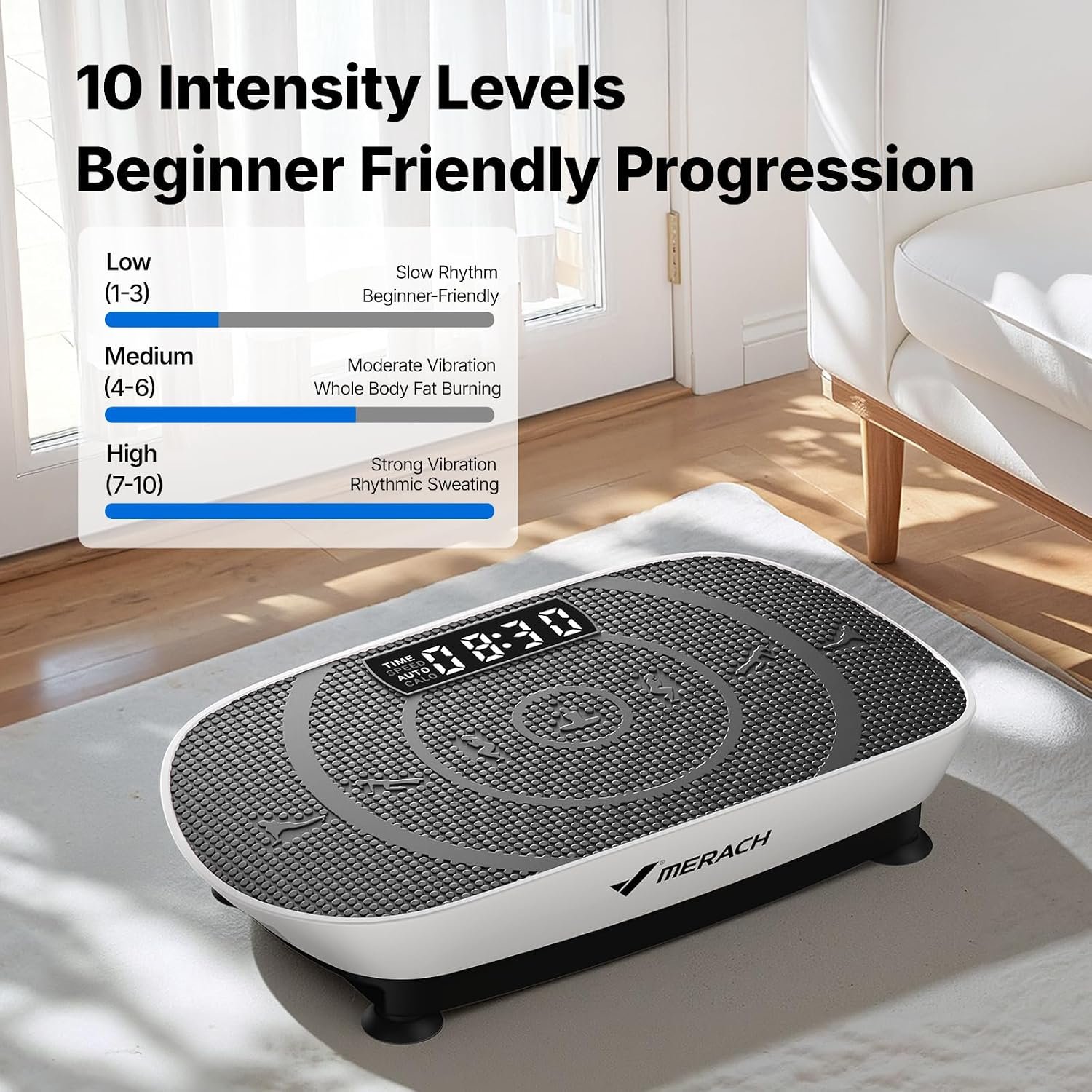 Merach Slim Vibration Plate Exercise Machine Lymphatic Drainage Fitness Vibration Plate Compact Design Fitness Home Gym Equipment Whole Body Workout Vibrations BackToSchool - Image 5