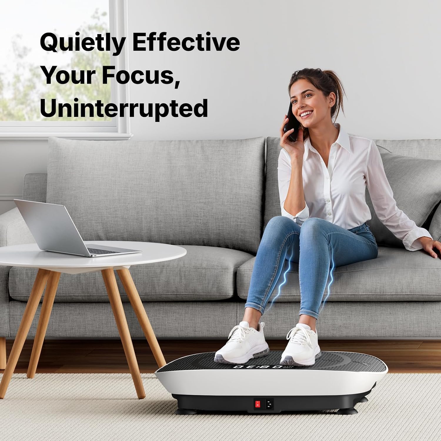 Merach Slim Vibration Plate Exercise Machine Lymphatic Drainage Fitness Vibration Plate Compact Design Fitness Home Gym Equipment Whole Body Workout Vibrations BackToSchool - Image 8